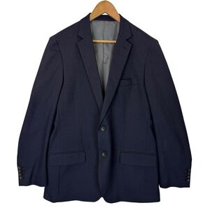 Johnston & Murphy Navy 2-Button Sport Coat Blazer Jacket Classic Casual Size 42R